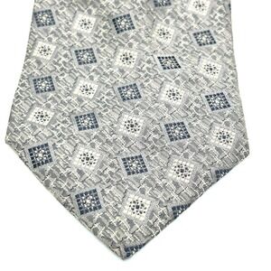 Stacy‎ Adams 100% Silk Made USA Mens Necktie Silver Square 4 Width 58 Length